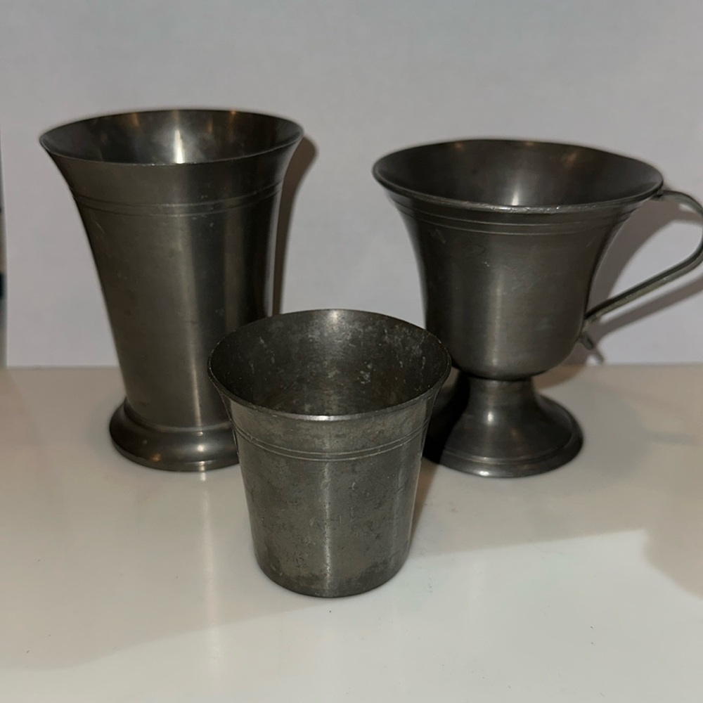 VINTAGE METAWA HOLLAND Pewter Set of 3 Cups